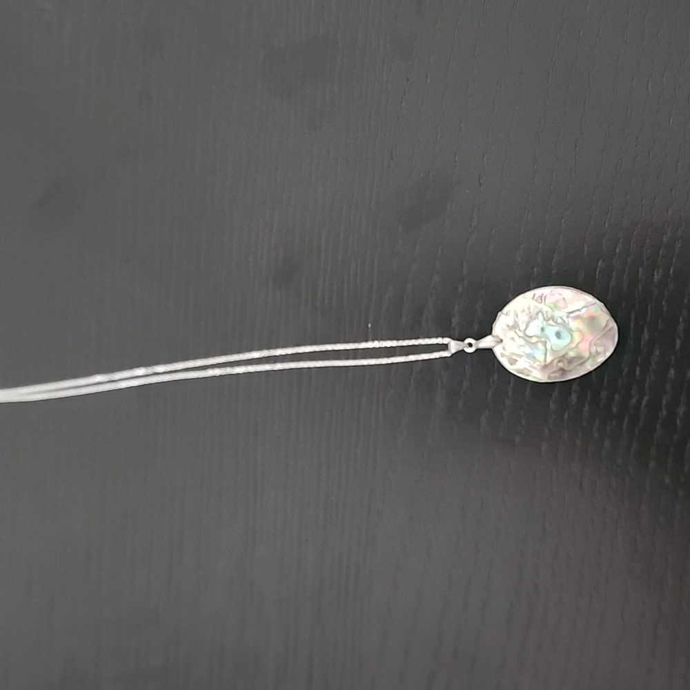Mother Of Pearl Pendant On 925 Chain Necklace